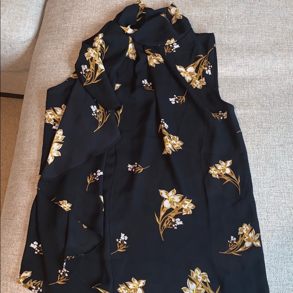 Black Floral Ann Taylor Top